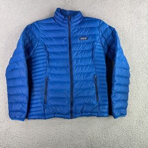 Patagonia Down Sweater Jacket Womens Medium Blue Puffer Quilted Full Zip 84683